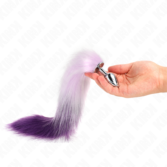 KINK - PLUG ANAL TAILLE S 7 X 3 CM AVEC QUEUE SYNTHÉTIQUE 40 CM VIOLET by KINK PLEASURE PLUGS