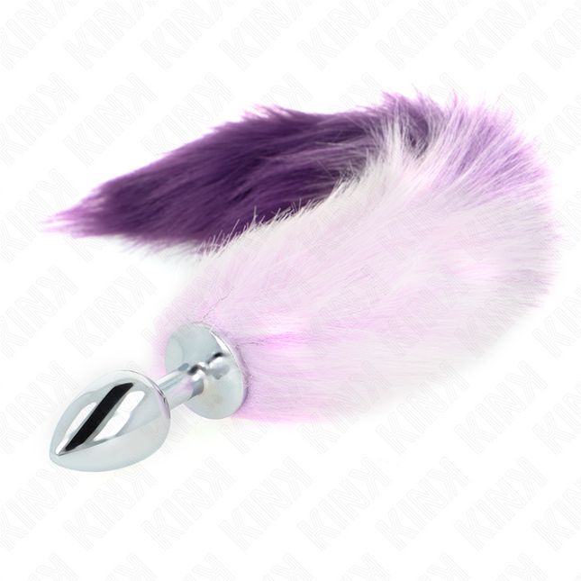 KINK - PLUG ANAL TAILLE S 7 X 3 CM AVEC QUEUE SYNTHÉTIQUE 40 CM VIOLET by KINK PLEASURE PLUGS