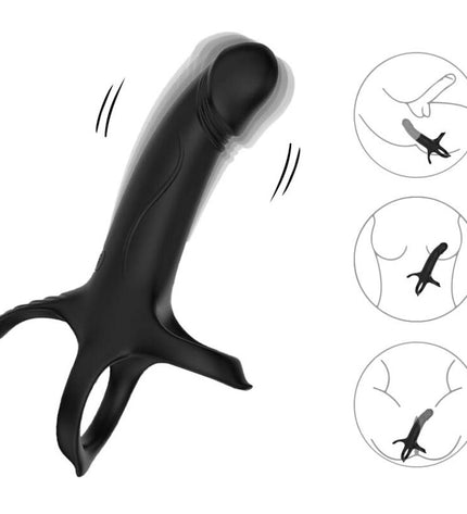 ARMONY - GODE AVEC ANNEAU ET VIBRATEUR NOIR by ARMONY FOR HIM