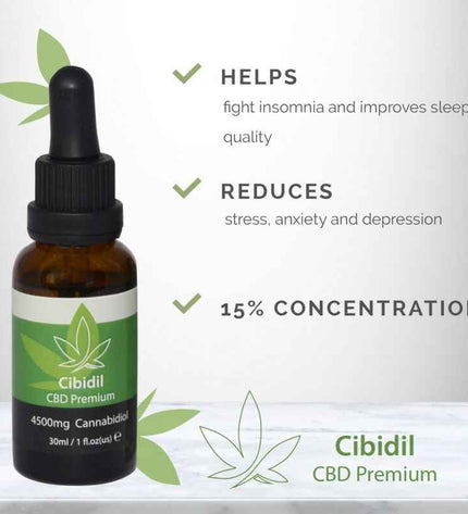 500 COSMETICS - CIBIDIL HUILE DE CBD RELAXANTE 15 % 30 ML - Concombre Boutique