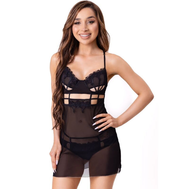 LIVCO CORSETTI FASHION - MAIA 20247 BABYDOLL + STRING NOIR S/M by LIVCO CORSETTI SETS