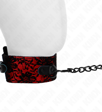 KINK - COLLIER DENTELLE AVEC CEINTURE AVEC CEINTURE EN CUIR VRAI 105 CM / 44 X 5,5 CM by KINK COLLAR & GAG