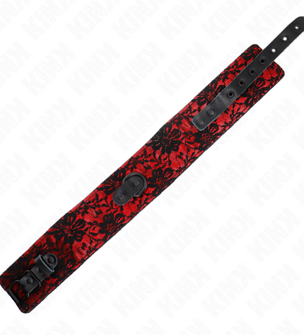 KINK - COLLIER DENTELLE AVEC CEINTURE AVEC CEINTURE EN CUIR VRAI 105 CM / 44 X 5,5 CM by KINK COLLAR & GAG