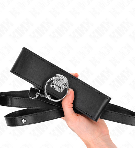 KINK - LAISSE CLOUTÉE 116 CM COLLIER AVEC SANGLE EN CUIR 50 X 5 CM by KINK COLLAR & GAG
