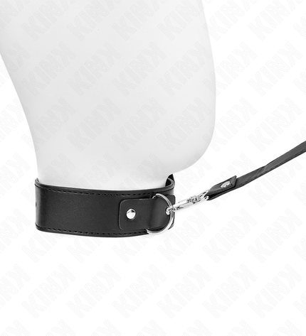 KINK - COLLIER AVEC CEINTURE 116 CM BRACELET NOIR AJUSTABLE 32-50 CM X 8 CM by KINK COLLAR & GAG