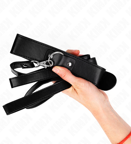 KINK - COLLIER AVEC CEINTURE 116 CM BRACELET NOIR AJUSTABLE 32-50 CM X 8 CM by KINK COLLAR & GAG