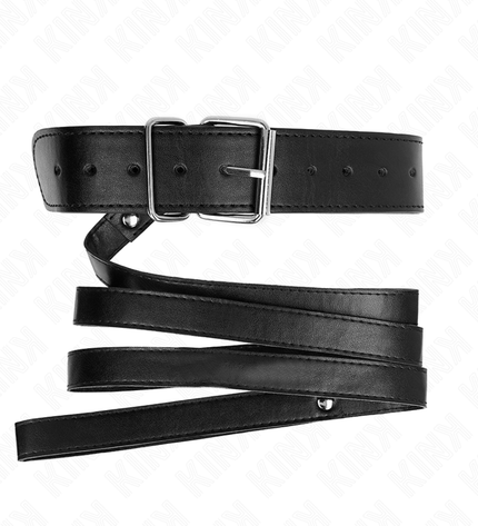 KINK - COLLIER AVEC CEINTURE 116 CM BRACELET NOIR AJUSTABLE 32-50 CM X 8 CM by KINK COLLAR & GAG