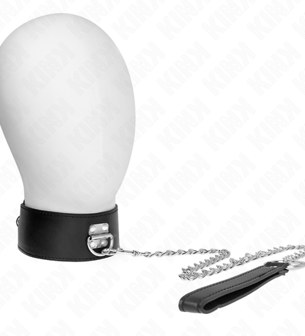 KINK - COLLIER AVEC CEINTURE 65 CM AVEC LARGE BRACELET NOIR AJUSTABLE 33,5-41 CM X 5 CM by KINK COLLAR & GAG