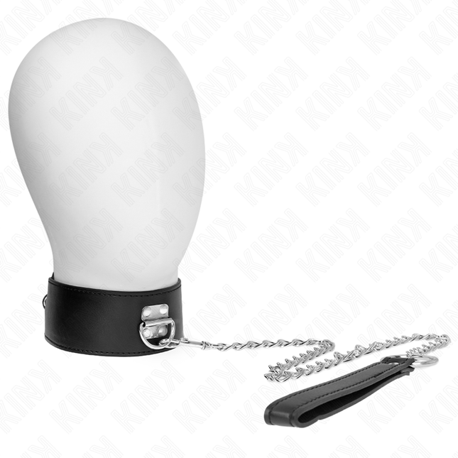 KINK - COLLIER AVEC CEINTURE 65 CM AVEC LARGE BRACELET NOIR AJUSTABLE 33,5-41 CM X 5 CM by KINK COLLAR & GAG