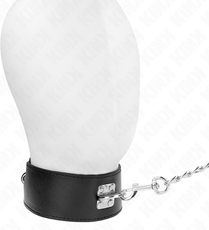 KINK - COLLIER AVEC CEINTURE 65 CM AVEC LARGE BRACELET NOIR AJUSTABLE 33,5-41 CM X 5 CM by KINK COLLAR & GAG