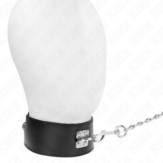 KINK - COLLIER AVEC CEINTURE 65 CM AVEC LARGE BRACELET NOIR AJUSTABLE 33,5-41 CM X 5 CM by KINK COLLAR & GAG