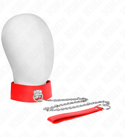 KINK - COLLIER AVEC CEINTURE 65 CM AVEC LARGE BRACELET ROUGE AJUSTABLE 33,5-41 CM X 5 CM by KINK COLLAR & GAG