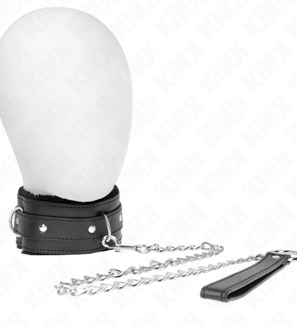 KINK - COLLIER AVEC LAISSE 65 CM AVEC RESTRICTIONS NOIR 36-42 CM X 5,5 CM by KINK COLLAR & GAG