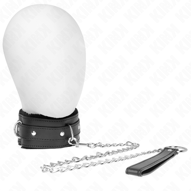 KINK - COLLIER AVEC LAISSE 65 CM AVEC RESTRICTIONS NOIR 36-42 CM X 5,5 CM by KINK COLLAR & GAG