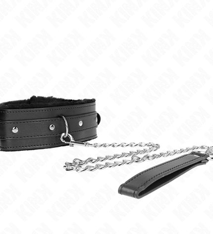 KINK - COLLIER AVEC LAISSE 65 CM AVEC RESTRICTIONS NOIR 36-42 CM X 5,5 CM by KINK COLLAR & GAG