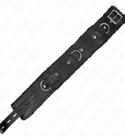 KINK - COLLIER AVEC LAISSE 65 CM AVEC RESTRICTIONS NOIR 36-42 CM X 5,5 CM by KINK COLLAR & GAG