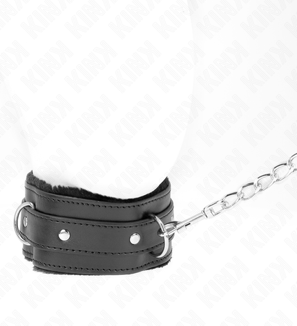 KINK - COLLIER AVEC LAISSE 65 CM AVEC RESTRICTIONS NOIR 36-42 CM X 5,5 CM by KINK COLLAR & GAG