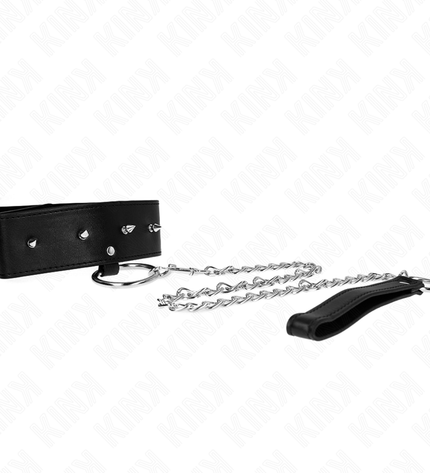 KINK - COLLIER 65 CM AVEC LAISSE AVEC CLOUS ARGENTÉS MODÈLE 2 RÉGLABLE 36-43 CM X 5 CM by KINK COLLAR & GAG