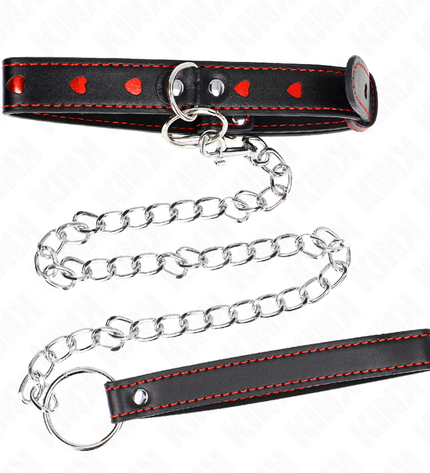 KINK - COLLIER AVEC BRACELET 65 CM DÉTAILS COEUR 52,5 X 2,5 CM by KINK COLLAR & GAG