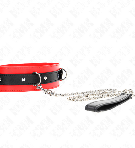 KINK - COLLIER AVEC CEINTURE 65 CM AVEC SANGLE ROUGE 54 X 4,5 CM by KINK COLLAR & GAG