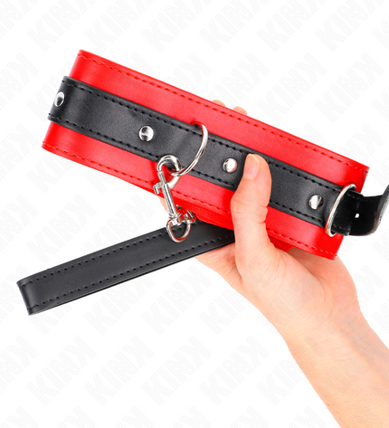 KINK - COLLIER AVEC CEINTURE 65 CM AVEC SANGLE ROUGE 54 X 4,5 CM by KINK COLLAR & GAG