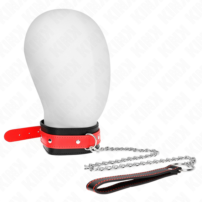 KINK - COLLIER AVEC BRACELET ROUGE 65 CM AJUSTABLE 36-43 CM X 5 CM by KINK COLLAR & GAG