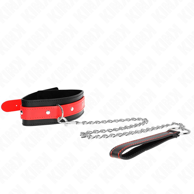 KINK - COLLIER AVEC BRACELET ROUGE 65 CM AJUSTABLE 36-43 CM X 5 CM by KINK COLLAR & GAG