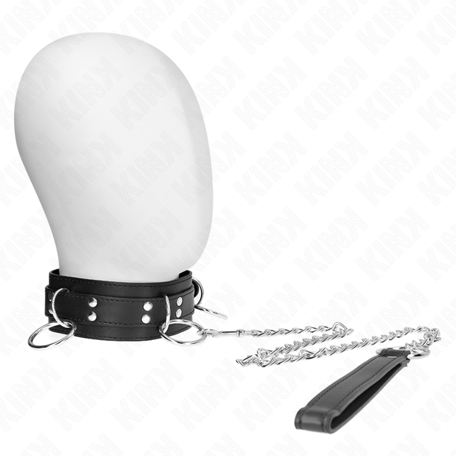 KINK - COLLIER ESCLAVAGE 3 ANNEAUX AVEC SANGLE 80 CM 53 X 5 CM by KINK COLLAR & GAG