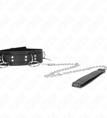 KINK - COLLIER ESCLAVAGE 3 ANNEAUX AVEC SANGLE 80 CM 53 X 5 CM by KINK COLLAR & GAG