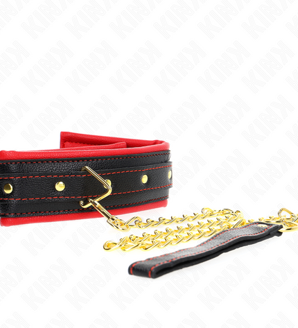 KINK - COLLIER AVEC BRACELET IMITATION CUIR ÉPONGE MODÈLE 2 RÉGLABLE 37-54 CM X 3 CM by KINK COLLAR & GAG