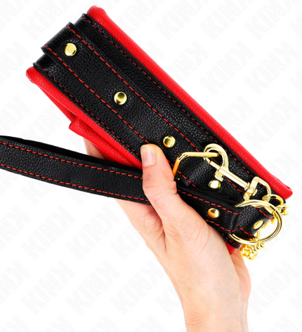 KINK - COLLIER AVEC BRACELET IMITATION CUIR ÉPONGE MODÈLE 2 RÉGLABLE 37-54 CM X 3 CM by KINK COLLAR & GAG