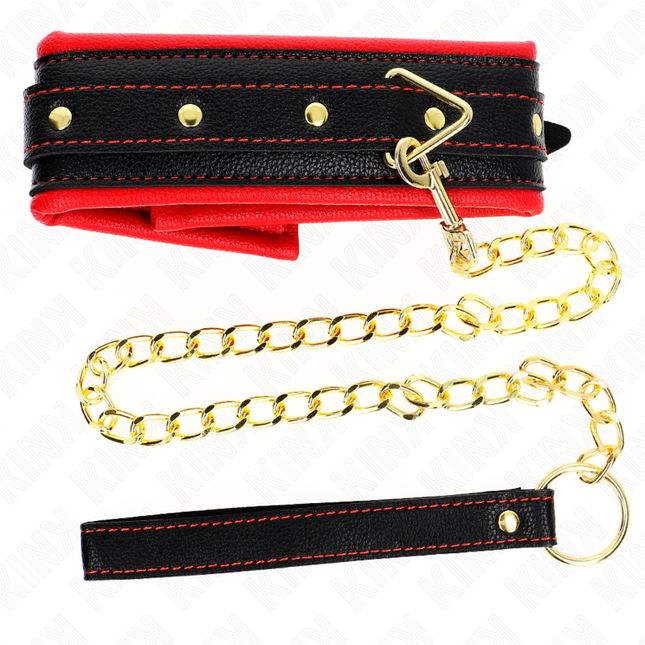 KINK - COLLIER AVEC BRACELET IMITATION CUIR ÉPONGE MODÈLE 2 RÉGLABLE 37-54 CM X 3 CM by KINK COLLAR & GAG