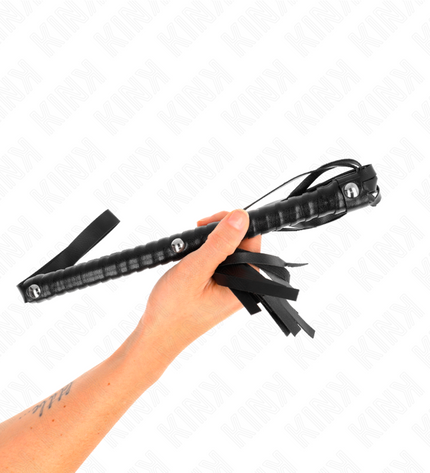KINK - FOUET AVEC MANCHE TEXTURÉ NOIR 48,5 CM by KINK IMPACT & TOUCH