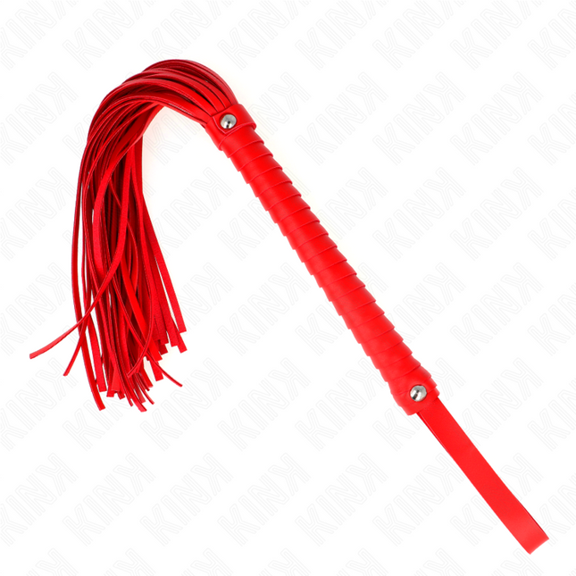 KINK - FOUET AVEC MANCHE TEXTURÉ ROUGE 48,5 CM by KINK IMPACT & TOUCH