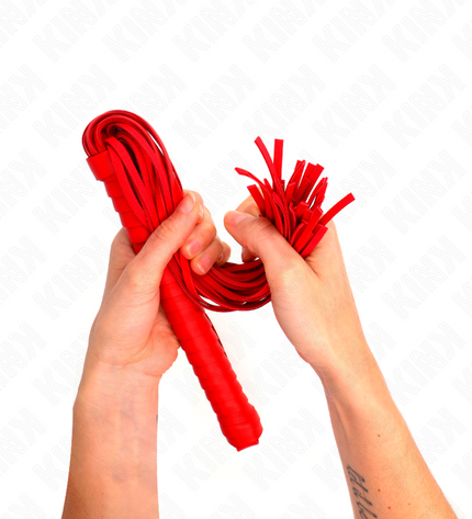 KINK - FOUET AVEC MANCHE TEXTURÉ ROUGE 48,5 CM by KINK IMPACT & TOUCH
