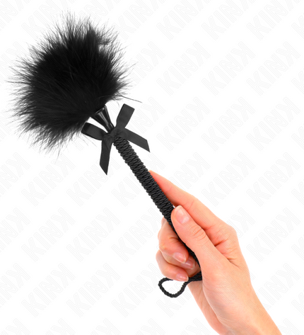 KINK - Baguette en corde de nylon avec plumes chatouillantes et noeud noir 25 cm by KINK IMPACT & TOUCH