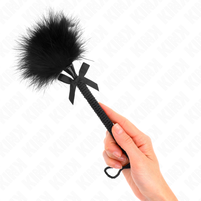 KINK - Baguette en corde de nylon avec plumes chatouillantes et noeud noir 25 cm by KINK IMPACT & TOUCH