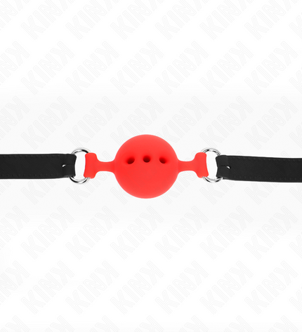 KINK - BAG ENTIER EN SILICONE 55 x 2 CM AVEC BOULE DE 4,5 CM TAILLE M ROUGE AJUSTABLE 35-51 CM by KINK COLLAR & GAG