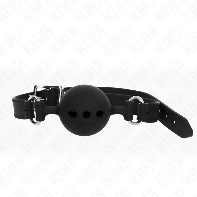 KINK - BÂTON ENTIEREMENT SILICONE 55 x 2 CM AVEC BOULE DE 5 CM TAILLE L NOIR AJUSTABLE 35-51 CM by KINK COLLAR & GAG