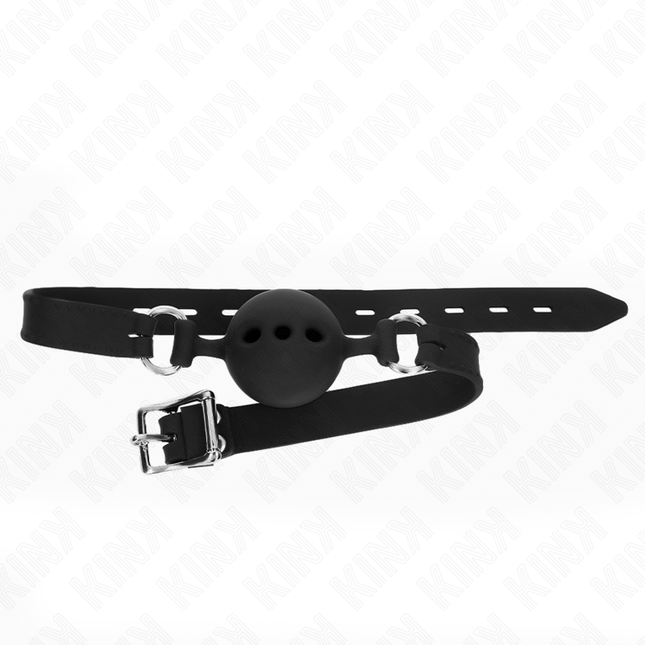 KINK - BÂTON ENTIEREMENT SILICONE 55 x 2 CM AVEC BOULE DE 5 CM TAILLE L NOIR AJUSTABLE 35-51 CM by KINK COLLAR & GAG