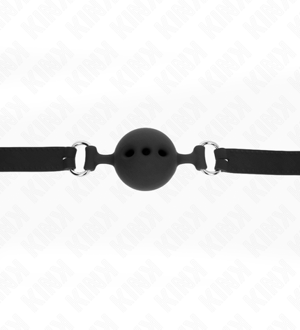 KINK - BÂTON ENTIEREMENT SILICONE 55 x 2 CM AVEC BOULE DE 5 CM TAILLE L NOIR AJUSTABLE 35-51 CM by KINK COLLAR & GAG