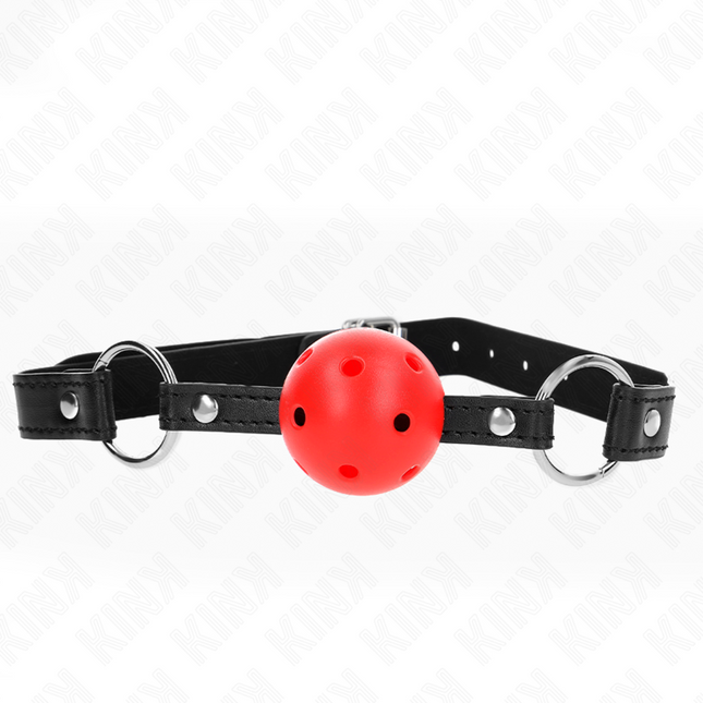 KINK - BOULE CREUSE DURE ROUGE 4,5 CM GAG MODELE 1 63,5 X 2 CM by KINK COLLAR & GAG