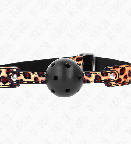 KINK - BALLE RESPIRANTE LÉOPARD 4,5 CM BAG 65 x 2,5 CM by KINK COLLAR & GAG