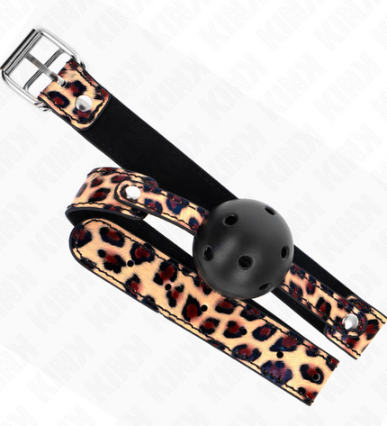 KINK - BALLE RESPIRANTE LÉOPARD 4,5 CM BAG 65 x 2,5 CM by KINK COLLAR & GAG
