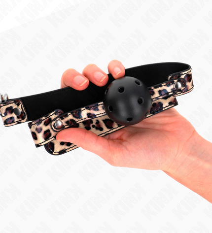KINK - BALLE RESPIRANTE LÉOPARD 4,5 CM BAG 65 x 2,5 CM by KINK COLLAR & GAG