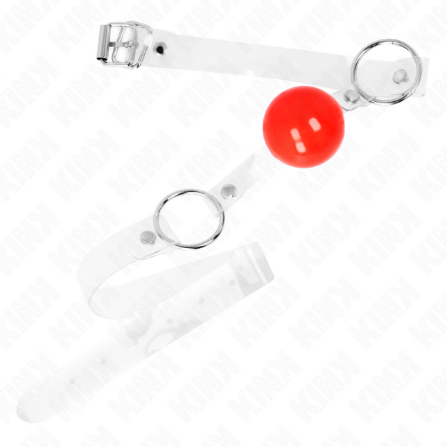 KINK - BALLE PVC TRANSPARENTE ROUGE 4 CM BAG AJUSTABLE by KINK COLLAR & GAG