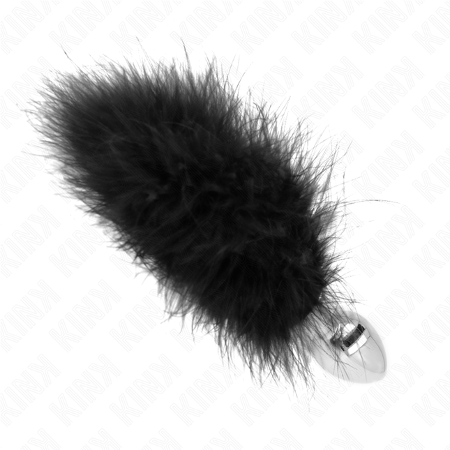 KINK - PLUG ANAL EN ACIER INOXYDABLE 11 x 7 CM AVEC PLUME 11 CM by KINK PLEASURE PLUGS