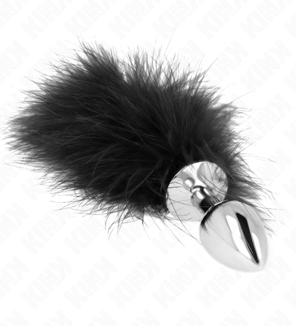 KINK - PLUG ANAL EN ACIER INOXYDABLE 11 x 7 CM AVEC PLUME 11 CM by KINK PLEASURE PLUGS