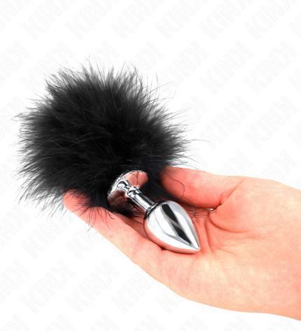 KINK - PLUG ANAL EN ACIER INOXYDABLE 11 x 7 CM AVEC PLUME 11 CM by KINK PLEASURE PLUGS