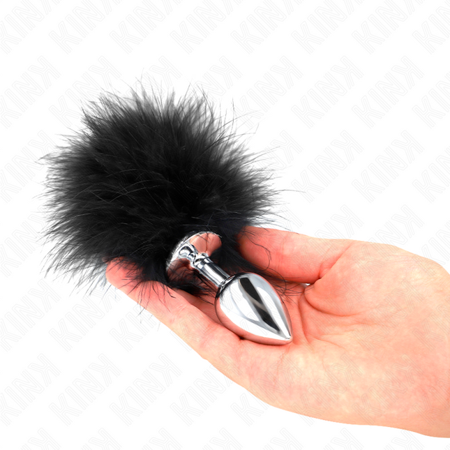 KINK - PLUG ANAL EN ACIER INOXYDABLE 11 x 7 CM AVEC PLUME 11 CM by KINK PLEASURE PLUGS